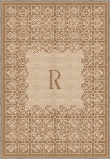 Marisa Beige Customizable Monogram Rug