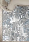 Matthew Grey Blue Abstract Rug