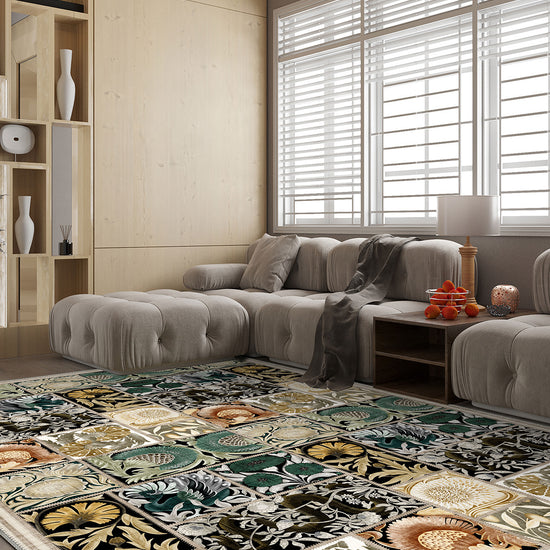 Morris style floral rug for living room.