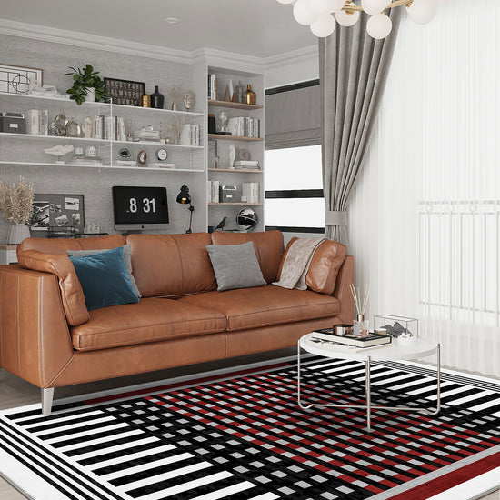Black and white rug for living room.