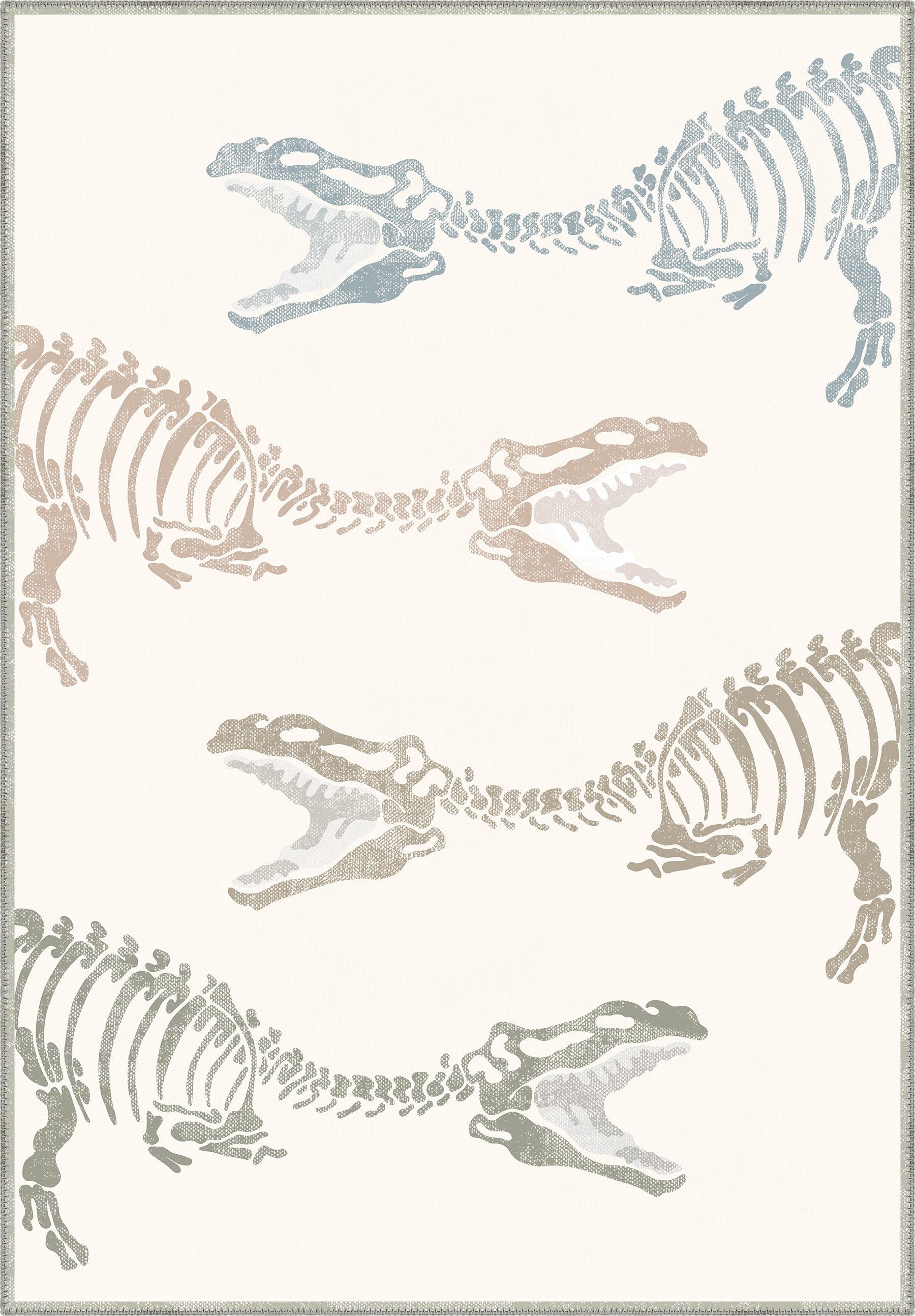 Daxon White Dinosaur Rug | Rugette Nursery Rug