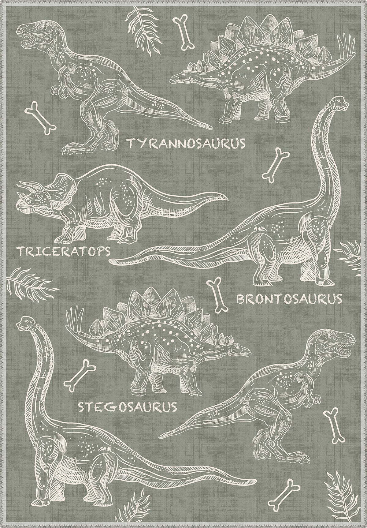 XoGul × Treatment Graphic Rug dinoworks Daxon Green Dinosaur Rug | Rugette Kids Room Rug