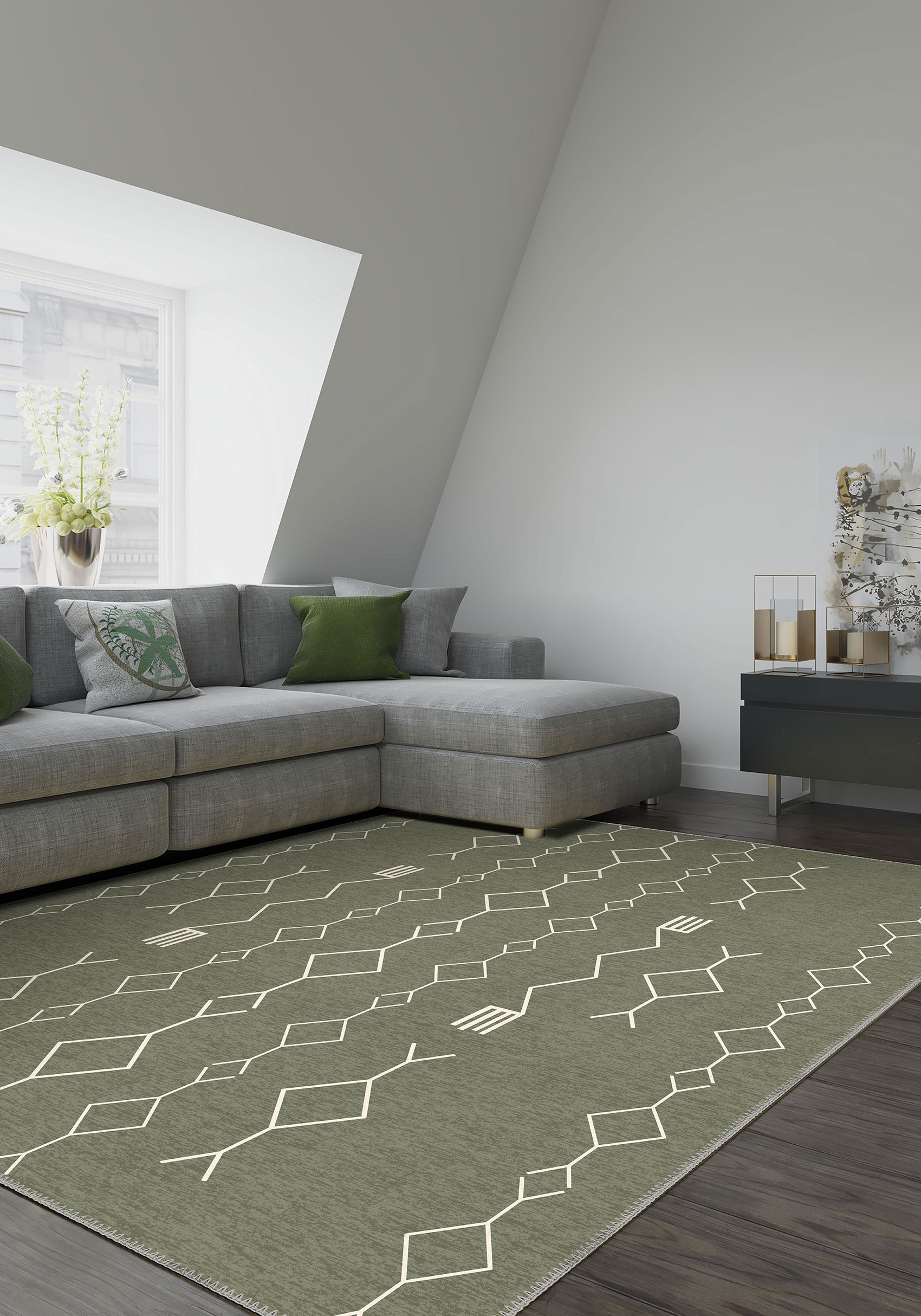 Sage green berber rug for living room
