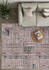 Nora Abstract Washable Pink Rug