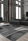 Peyton Geometric Black and White Rug