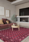 Burgundy rug for living room.