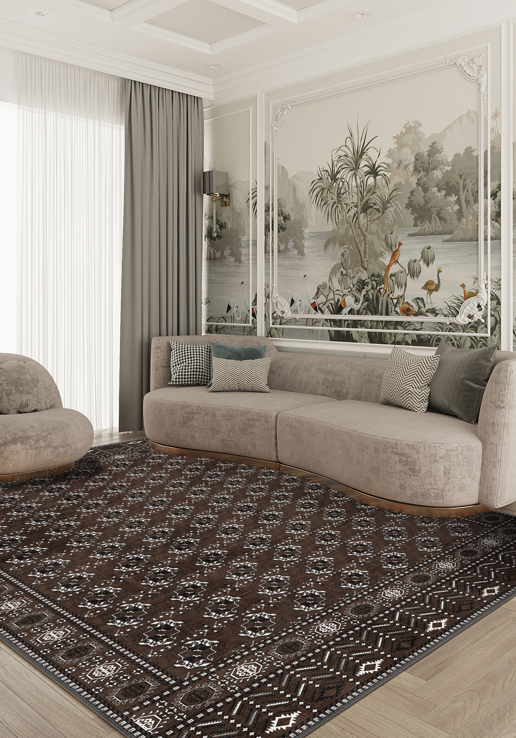 Bokhara rug for living room.