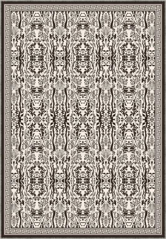 Aveline Brown Damask Rug