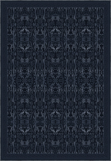 Aveline Deep Navy Damask Rug