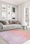 Pink rug for living room.
