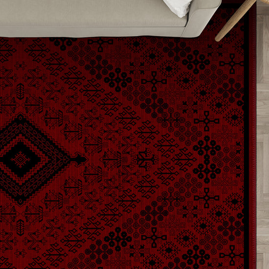 Burgundy persian rug for living room