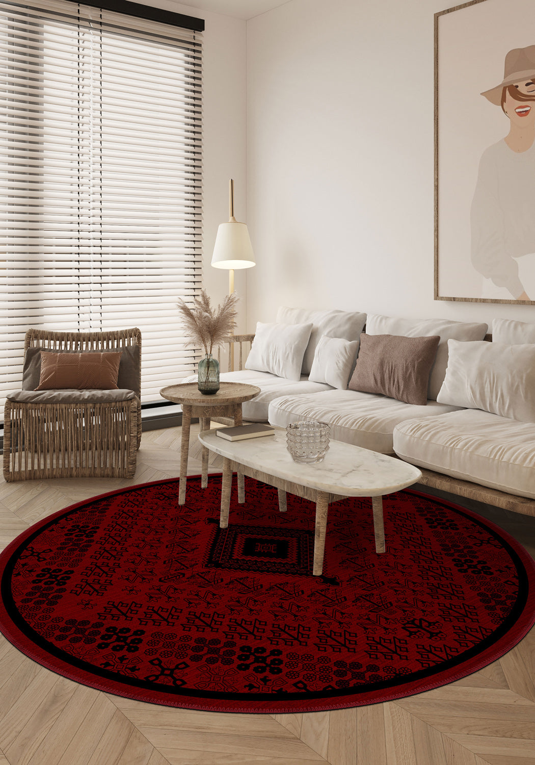 Round rug for living room.