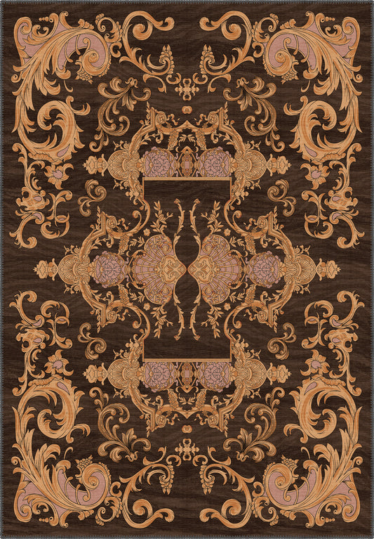 Brown baroque rug
