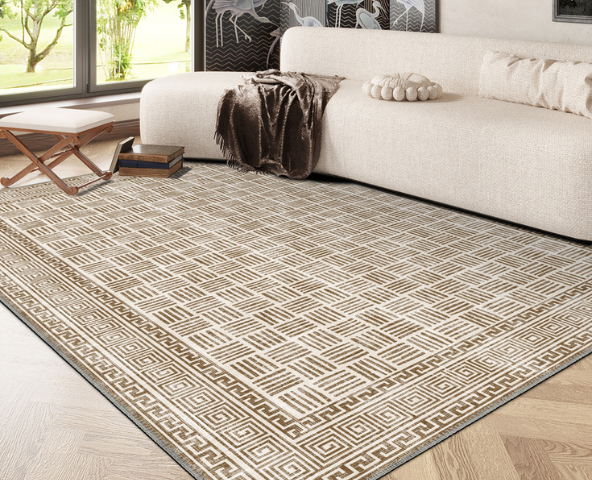Cream rug in a living room