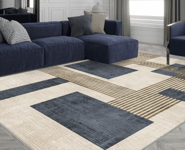 Geometric rugs bring modern style and visual interest with bold shapes