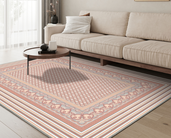 Washable rug in a living room