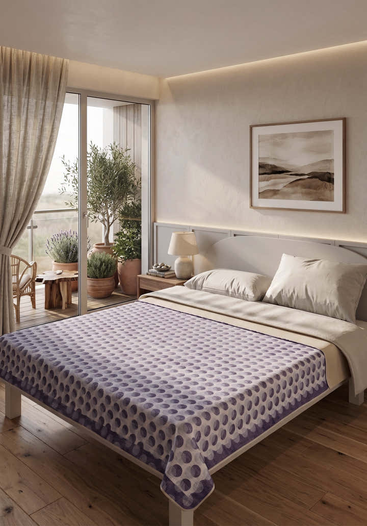 Perrin Polka Dot Purple Blanket