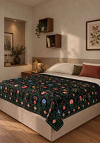 Leontine Black Floral Blanket