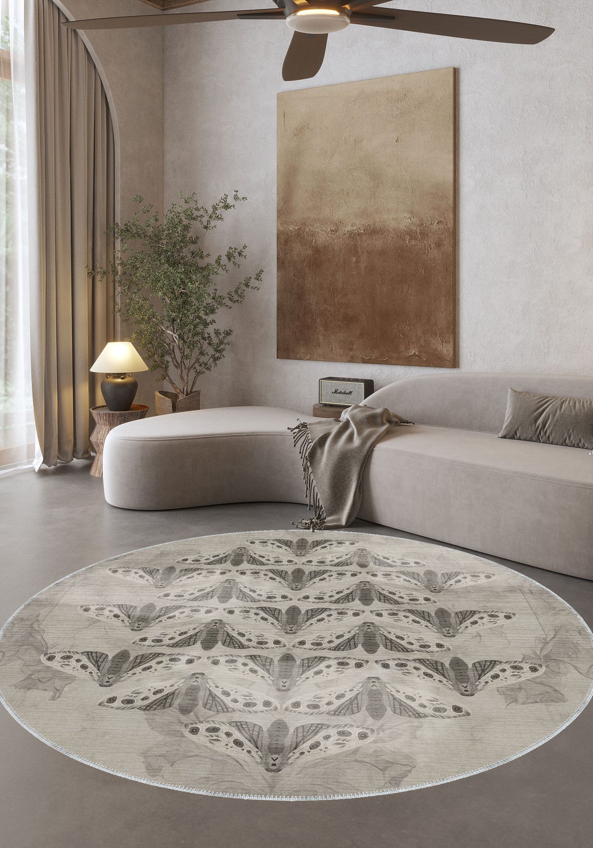 Celestia Grey Butterfly Rug