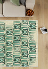 Cleo Green Tulip Mid Century Modern Rug