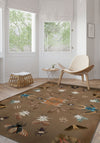 Chou Bugs Brown Washable Rug