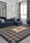 Marisa Navy Monogram Personalised Rug