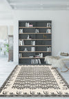 Birds of Freedom Black and White Boho Rug