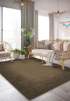 Olivia Brown Bordered Washable Rug