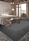 Olivia Grey Bordered Washable Rug