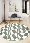 Mini Green Checkered Retro Rug