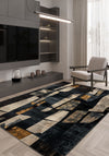 Meliora Washable Navy Contemporary Rug