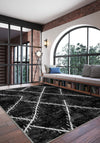 Freya Black Geometric Rug