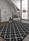 Hesper Black and White Checkered Rug