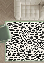 Dalmatian Green Bordered Animal Print Rug