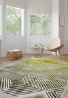 Bram Olive Green Striped Washable Rug