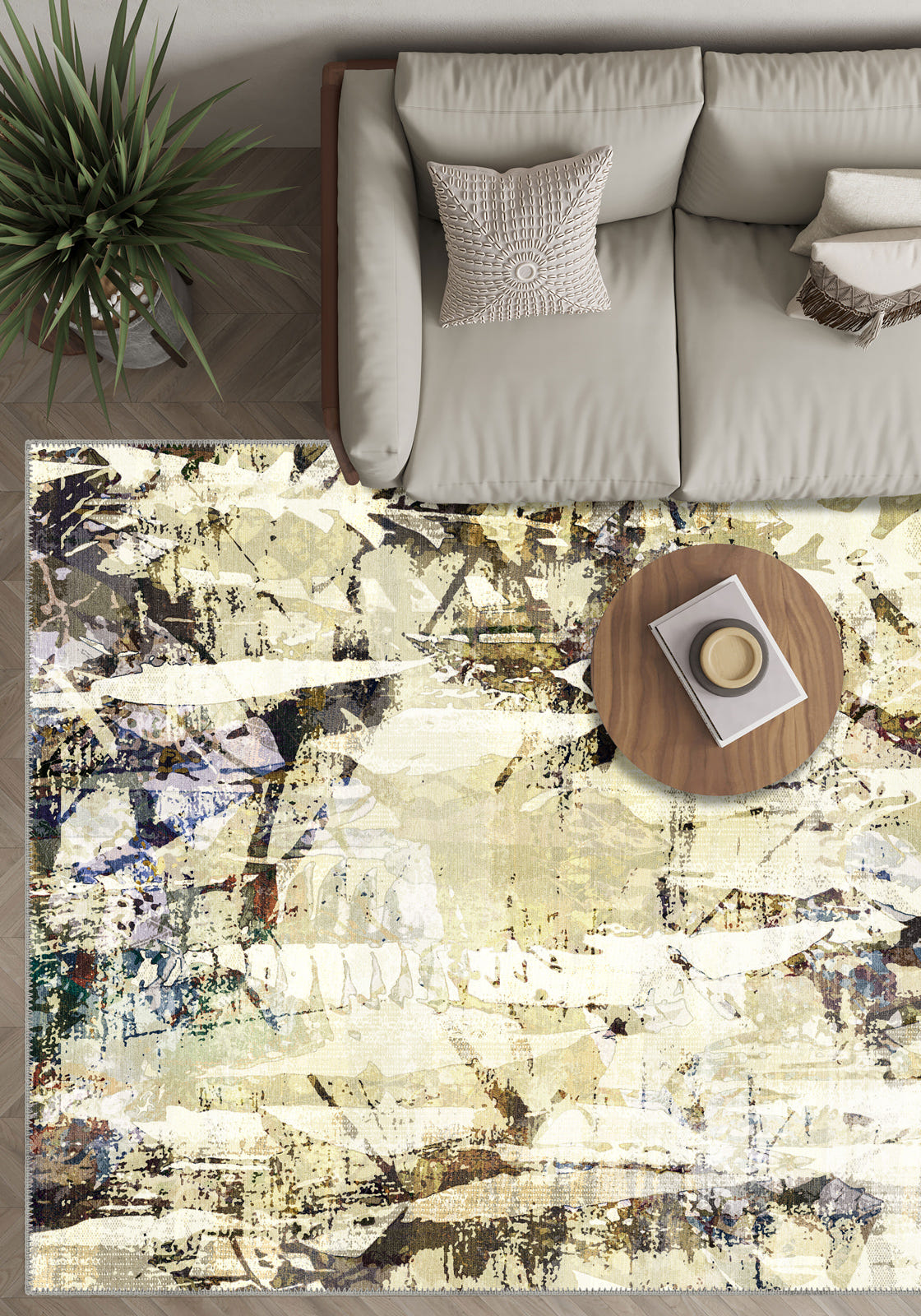 Cyrene Abstract Washable Rug