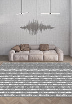 Penelope Grey Striped Washable Rug