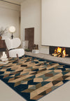 Rivena Beige Geometric Rug