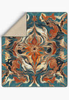 Brynn Teal Orange Swirl Blanket