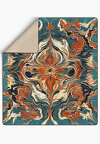 Brynn Teal Orange Swirl Blanket
