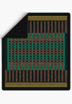 Quillon Black Green Checkered Blanket