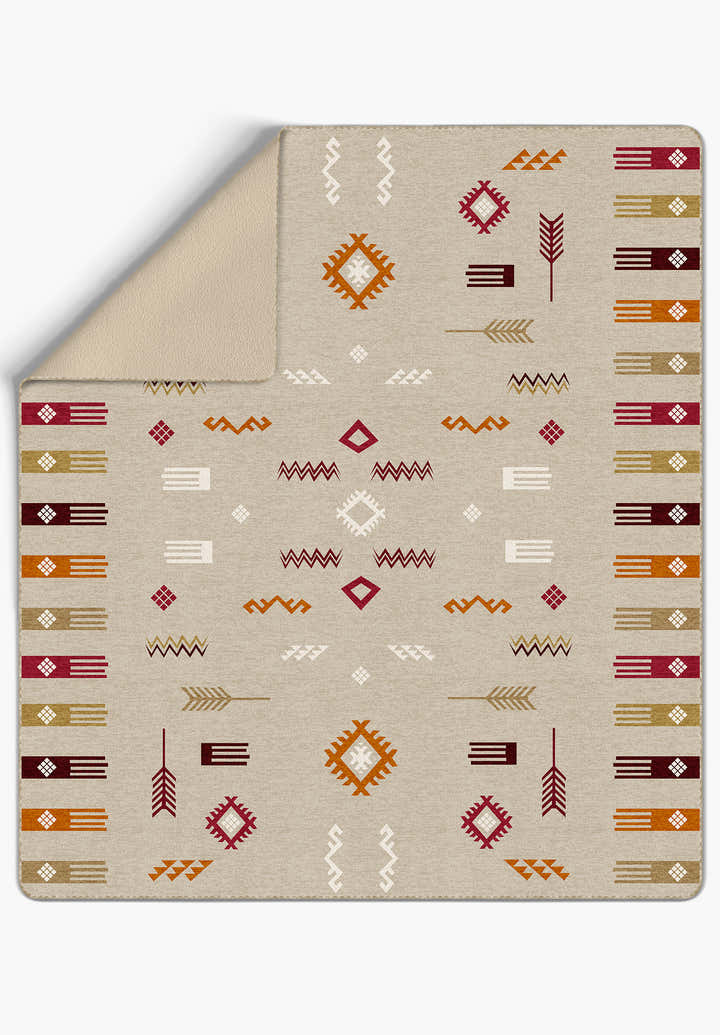 Azra Moroccan Beige Blanket Throw