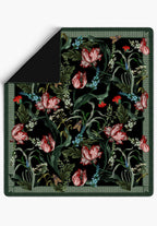 Evelina Botanical Black Bedspread Blanket
