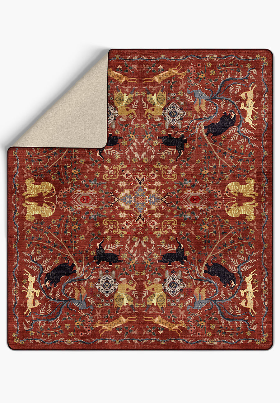 Rostam Terracotta Tapestry Blanket