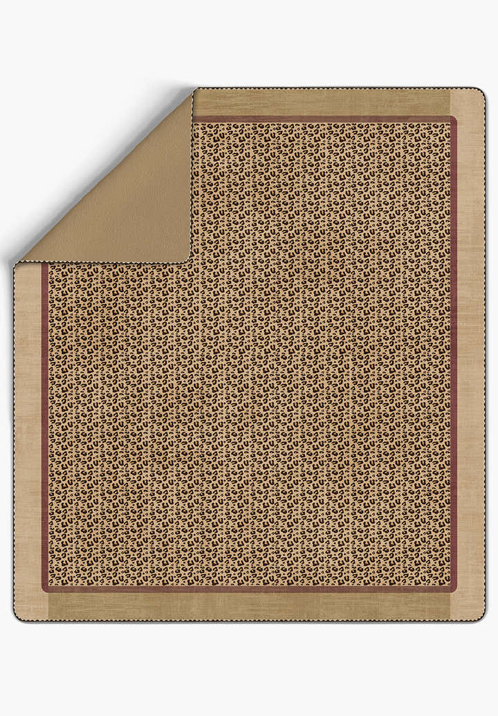 Zafira Beige Leopard Blanket