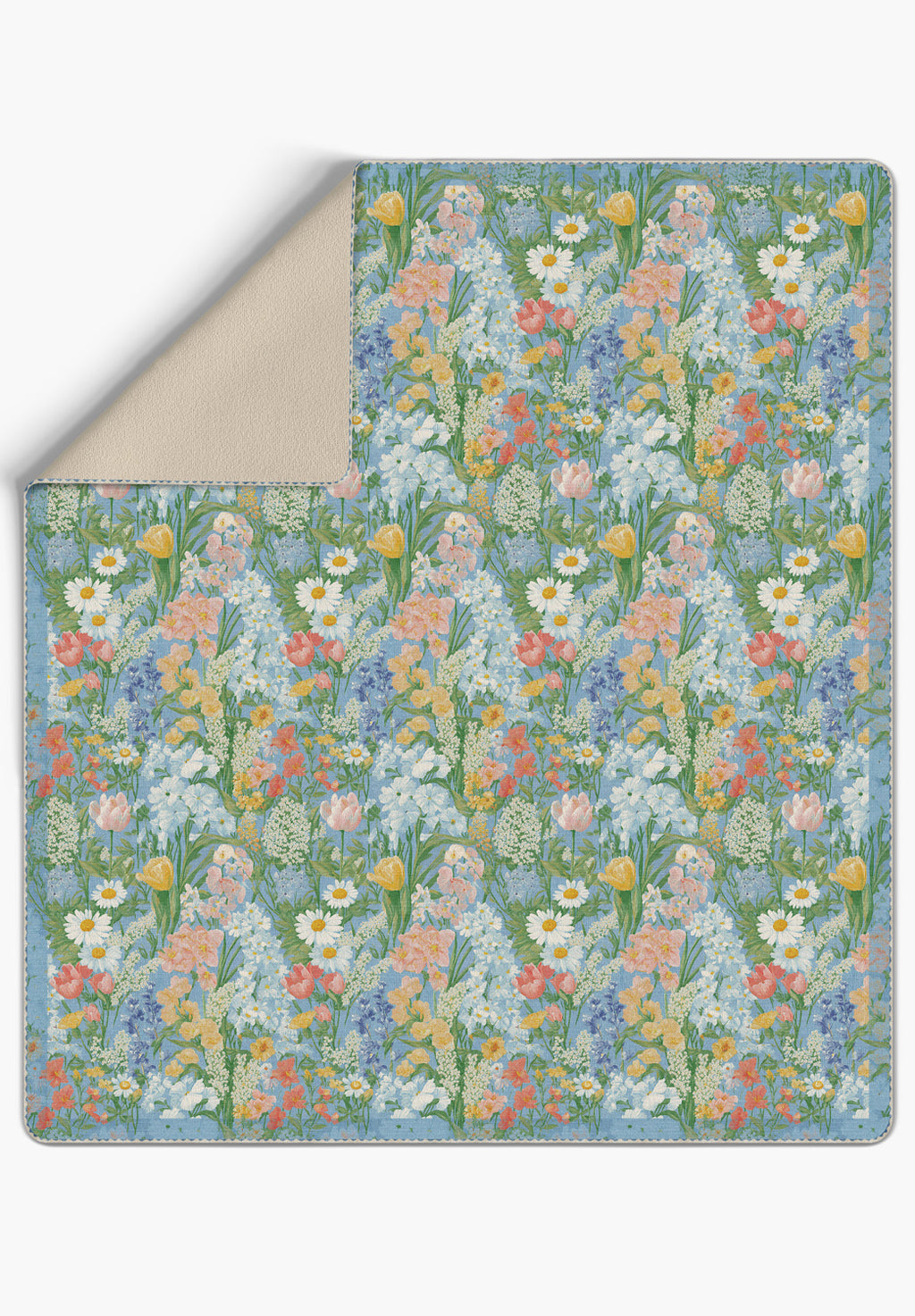 Spring Green Floral Blanket Bedspread
