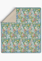 Spring Green Floral Blanket Bedspread