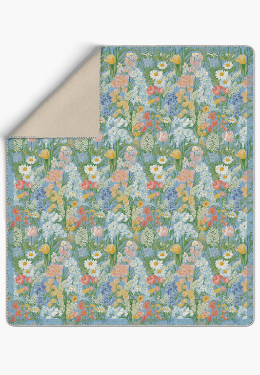 Spring Green Floral Blanket Bedspread