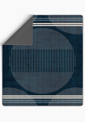 Nathan Geometric Navy Blanket