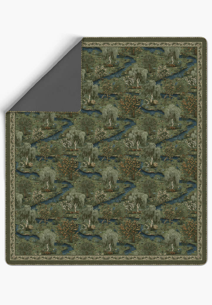 Elowen Forest Green Blanket Bedspread